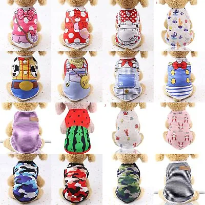 Small Dog Cat Clothes Summer Pet Puppy T Shirt Costume Vest Sport Tops Appar' • $4.92