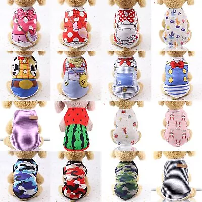 Small Dog Cat Clothes Summer Pet Puppy T Shirt Costume Vest Sport Tops Apparel # • $6.08