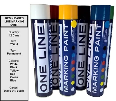 £38.90 • Buy 12 X Resin Based Line Marking Marker Spray Paint - FREE DELIVERY