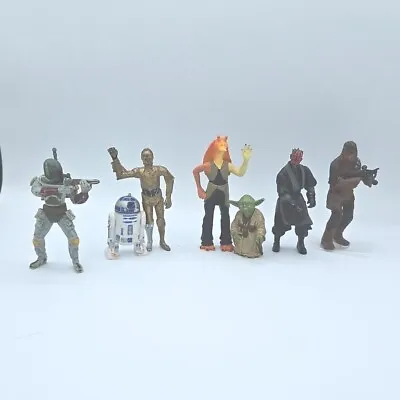 Star Wars PVC Figures Cake Toppers Lot Of 7 Boba Fett Yoda Chewbacca R2D2 C3PO • $12.99