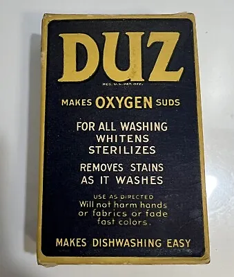 Vintage 1920's Duz Soap Detergent Sealed Box Proctor Gamble NOS 4.5oz USA Rare • $39.99