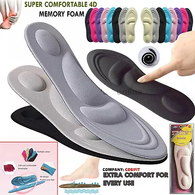 £3.95 • Buy 4D Memory Foam Unisex Orthopaedic Shoe Insoles Pads Comfort Foot Feet Heel UK