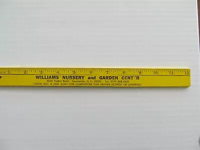 Vintage Wooden 12  Advertising Ruler Williams Nursery With Planting Chart • $5