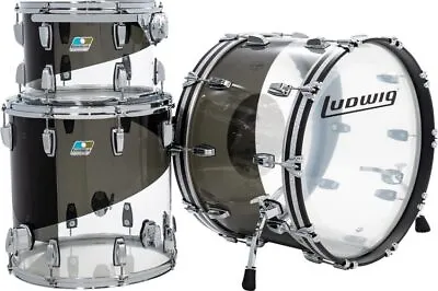 Ludwig Vistalite 50th Fab 3-Piece Shell Pack 22/13/16 Smoke & Clear L94233LXE7WC • $2499