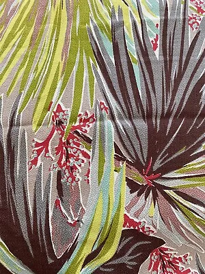 SPECTACULAR 1930s EVERFAST CONGO VINTAGE BARKCLOTH PALMS FABRIC By Yard 54” Wide • $240