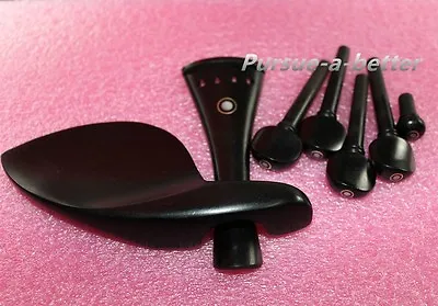 1 Set High Quality Ebony Luthier Violin Fittings Size 4/4 Violin Accessories #4 • $11.39