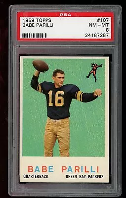 1959 Topps #107 Babe Parilli PSA 8 • $39.99