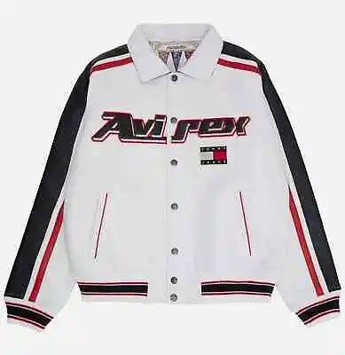 Men AVIREX USA Edition Icon Jacket White X Tommy Jeans Military Bomber Jacket • $95.90