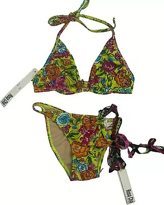 $139.99 • Buy Rosa Cha M RARE Swim Bikini Vintage NEW Two Piece Floral Swimsuit Bathing Suit