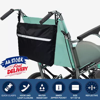 Walkers Black Wheelchair Storage Bag Wheelchairs Electric Fits Most Scooters • $19.95