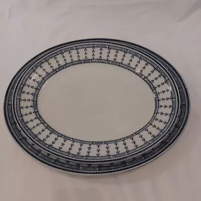 Vintage Keeling & Co Burslem England Pompadour Losol Ware Blue Large Platters • £20