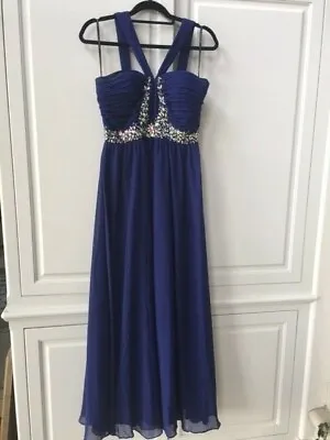  Evening Prom Formal Beaded Gown By Masquerade Navy Size 9/10 • $25