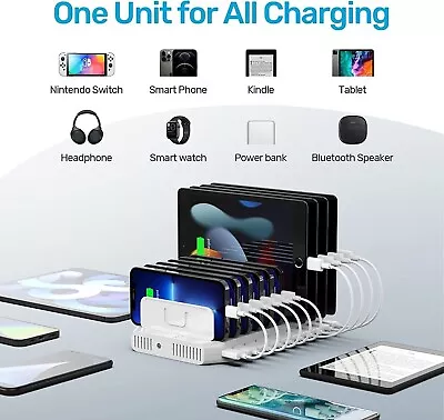 10-Port USB Charging Station 60W Quick FAST Charger IPad IPhone Tablet Samsung • $147.98