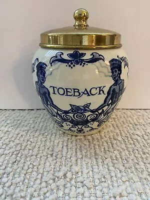 Vintage DELFT - Goedewagen - Holland Tobacco Jar.  Marked Bottom • $55