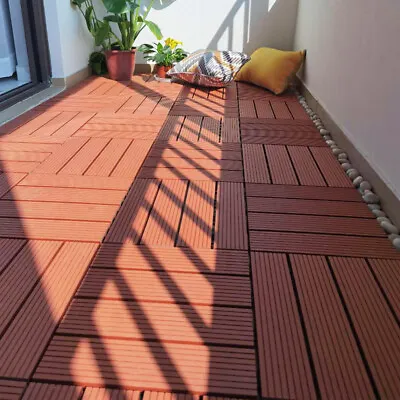 11X Garden Patio Composite Interlocking Decking Tile Quick-click Paving Flooring • £35.95