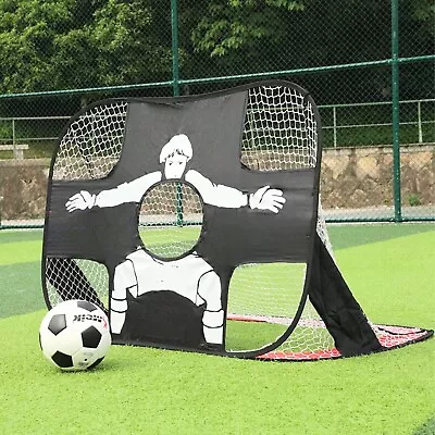 2 In 1 Foldable Football Goals Soccer Target Net Training Goal For Kids Portable • £16.80