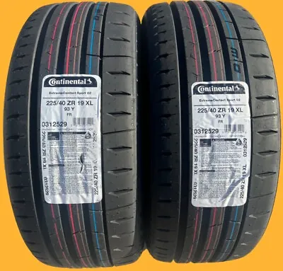 TWO NEW Continental ExtremeContact Sport 02 225/40ZR19 Tires  Like Michelin 4S • $449.96