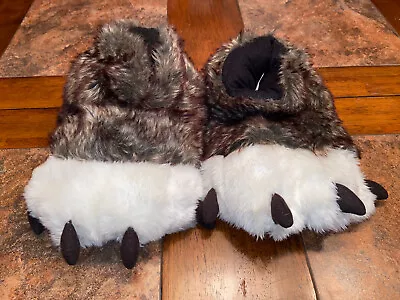 Great Wolf Lodge Slippaws Fuzzy Paws Adults One Size Fits Most Slippers • $20