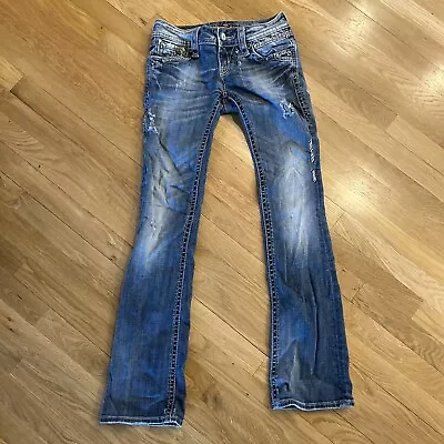 $29.90 • Buy Rock Revival Alanis Boot Leg Fit  27 X 32 Women's Denim Jeans Distressed Flaws