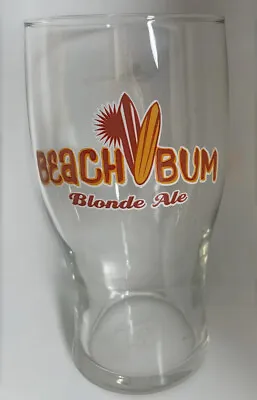 Beach Bum Blonde Ale Beer Glass Surfboards Orange & Red Rare 6.26” Tall • $11