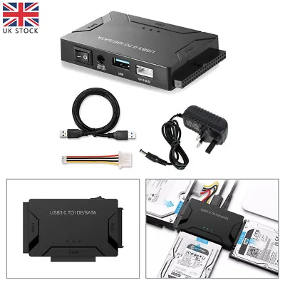 Universal USB 3.0 IDE SATA Adapter External Hard Drive HDD SSD Converter Tools • £20.99