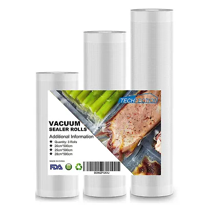 £13.10 • Buy 15m Vacuum Food Saver Storage Sealer Rolls 20/25/28cm Bags Sous Vide Embossed
