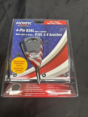 ASTATIC 636L  AMERICAN FLAG STARS N STRIPES CB Ham Radio Microphone 4 Pin Mic • $35.99