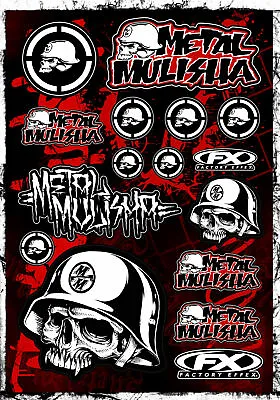 Factory Effex Sticker Kit 13 Inch X 20 Inch Metal Mulisha 1 Universal  • $12.33