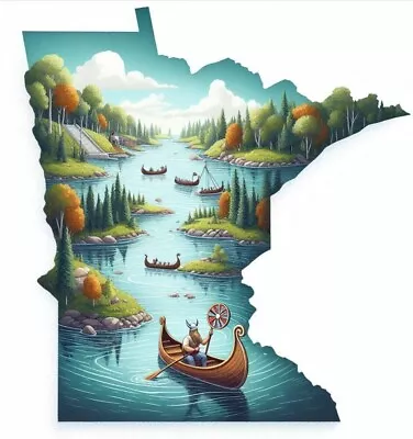 Minnesota Vikings ~ 2  Vinyl Sticker ~ Canoe ~ 10000 Lakes ~  • $2.50