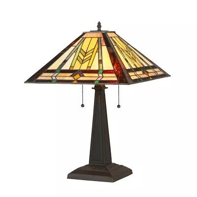Tiffany Style Stained Glass Table Lamp Mission Design • $195