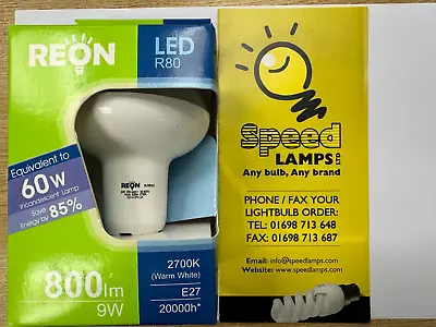 Reflector Lamp R80 Led E27 Es Warmwhite 9w = 60w Kosnic Reon • £4.95