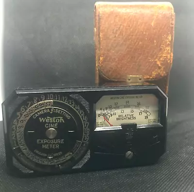 Weston Cine Exposure Meter Model 819 1939c Wallace Heaton CaseRoyal Warrant • £24.99