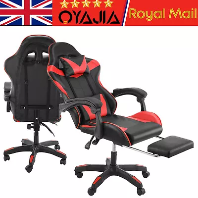 Gaming Chairs With Footrest Ergonomic Gamer Chair Home PC Computer Desk Chair • £67.99