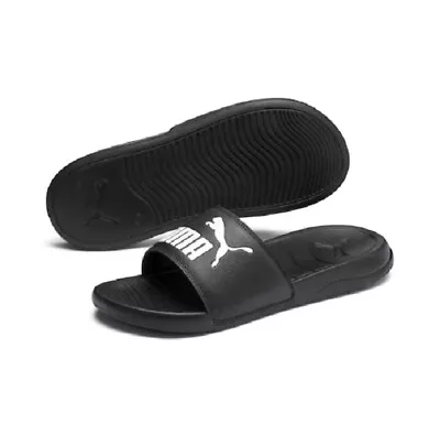 $54.95 • Buy PUMA Popcat 20 Slides - Black - Shoe - Sandal - Mens Womens - Unisex