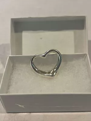 ❤️ Tiffany & Co Sterling Silver Elsa Peretti Open Heart Necklace Pendant ❤️ • $98.99