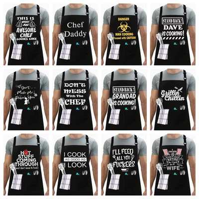 Chef Kitchen Apron BBQ Baking Catering Cooking Craft Apron For Men Women Ladies • £5.49