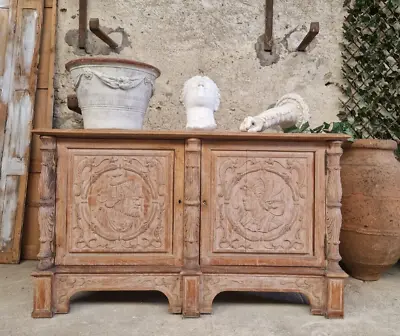£795 • Buy Antique French Rustic Sideboard 19th Century Cupboard Raw Wood