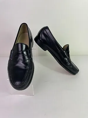 SAS Mens Genuine Black Leather Handmade Slip On Penny Loafers Size 12 Med - USA • $35
