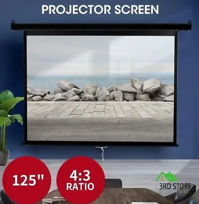 $126 • Buy Projector Screen Manual Projection 3D Home Cinema Movie 4:3 Screens 125
