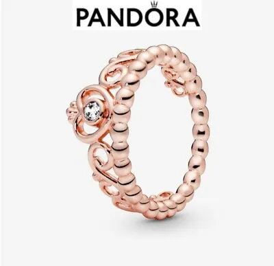100% Genuine Authentic Pandora Rose Princess Tiara Crown Ring 180880CZ-56 UK O • £49.99