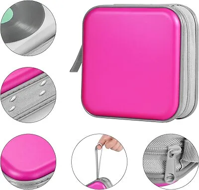 40 CD DVD Carry Case Disc Storage Holder CD Sleeve Wallet Ideal For In Car PINK • £5.95