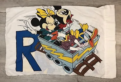 Vintage Disney Pillow Case Mickey Minnie Donald Daisy Goofy Color Graphic 18x29” • $29.80