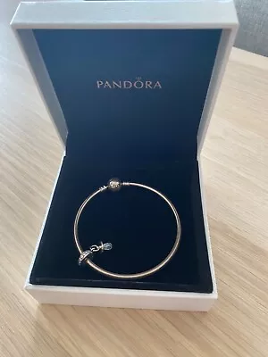 $70 • Buy Pandora Silver Bangle With Charm