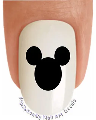 Nail Art 630 IMAGE Mickey Mouse Ears Black WaterSlide Nail Decals Transfers • $3.99