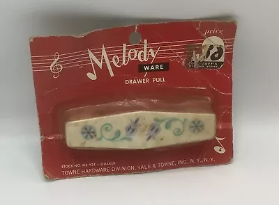 Melody Ware Mid Century Drawer Pull Handle-Floral-NOS New Old Stock Vintage • $19.99