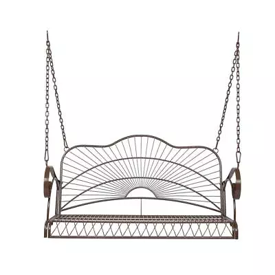 2 Person Metal Porch Swing Chair Outdoor Patio Hanging Bench Seat Yard Furniture • $108.99