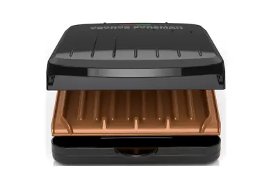 $16.66 • Buy Electric Indoor Grill And Panini Press, Black With Copper Plates, Serves 2, Clas