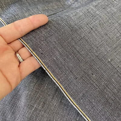 $265 • Buy Gray Grey Chambray RARE 1930 1940's French Shirting UNUSED Vintage Workwear