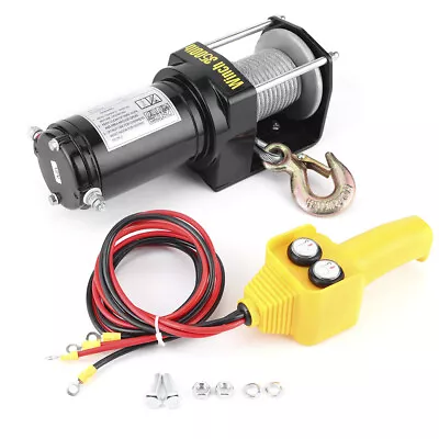 3500lbs 12V Electric Winch Synthetic Cable IP67 Waterproof High Power For ATV UK • £81.26