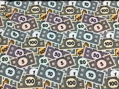 Monopoly Money 100% High Quality Cotton Quilt Fabric 1/4 Yd 9?x44? • $7